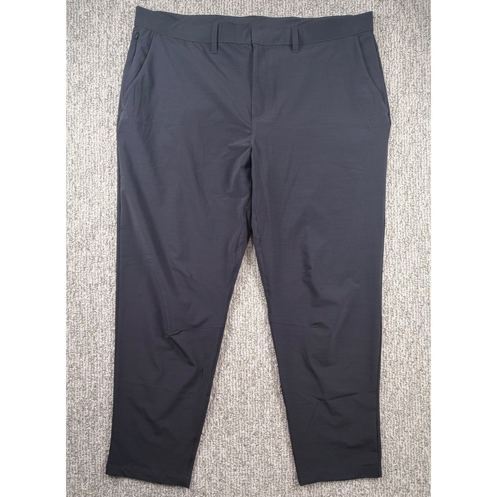 Fabletics The Only Pant Men XXL Black Performance Stretch Tapered Chino Trousers
